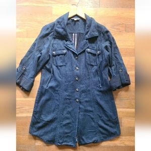 Cabi brand tunic style denim button-up top size medium